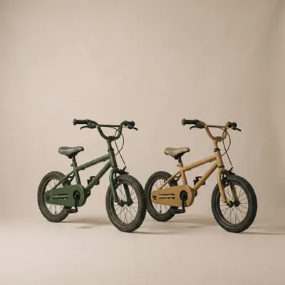 Two children's bicycles.